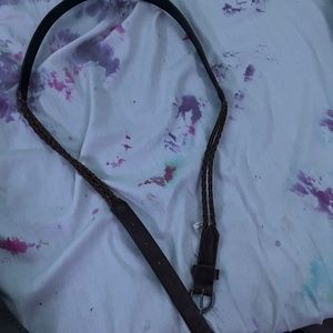 Brown semi-braided belt